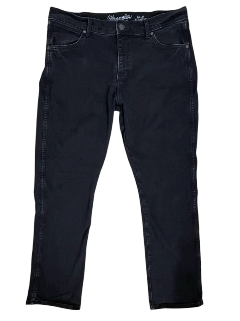 Wrangler Retro Slim Straight Black Jeans Men’s 36x32 Stretch